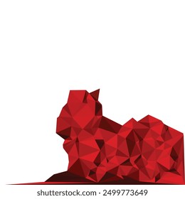 Low poly red triangle abstract background. vector design Illustration. Eps 10.
