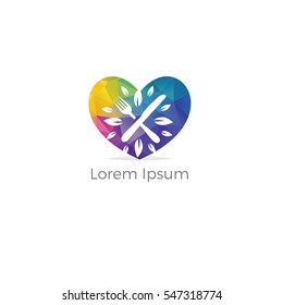 Low poly Restaurant Logo - Food Industry, takeaway logo vector,  Polygonal Home baking. colorful vector,