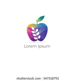 Low poly Restaurant Logo - Food Industry, takeaway logo vector,  Polygonal Home baking. colorful vector,