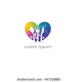 Low poly Restaurant Logo - Food Industry, takeaway logo vector,  Polygonal Home baking. colorful vector,