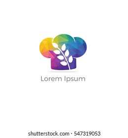 Low poly Restaurant Logo - Food Industry, takeaway logo vector,  Polygonal Home baking. colorful vector,