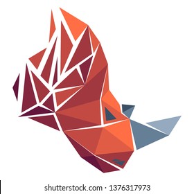 Low Poly Rhinoceros. Geometric Logo