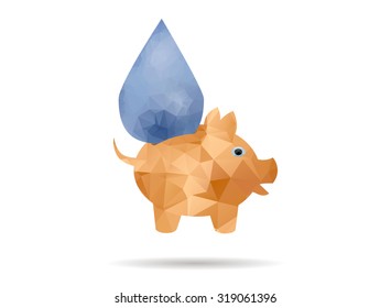 low poly saving water