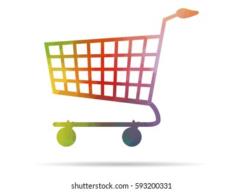 low poly shopping cart