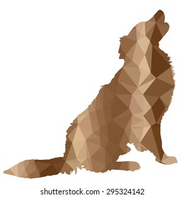 Low Poly Silhouette Dog On A White Background