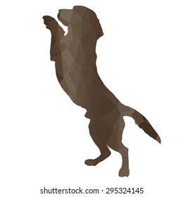 Low Poly Silhouette Dog On A White Background