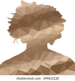 Low poly silhouette man on white background.