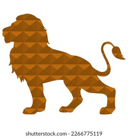 Low poly silhoutte lion polygon vector