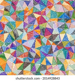 Low poly sketch background. Amazing square pattern. Modern abstract background. Vector illustration.