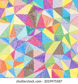 Low poly sketch background. Amazing square pattern. Vibrant abstract background. Vector illustration.