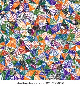 Low poly sketch background. Appealing square pattern. Attractive abstract background. Vector illustration.