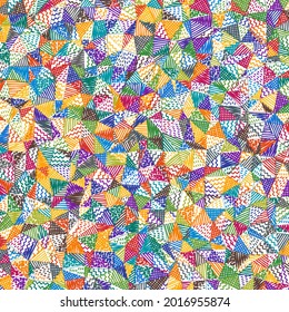 Low poly sketch background. Artistic square pattern. Vibrant abstract background. Vector illustration.