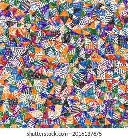 Low poly sketch background. Astonishing square pattern. Radiant abstract background. Vector illustration.