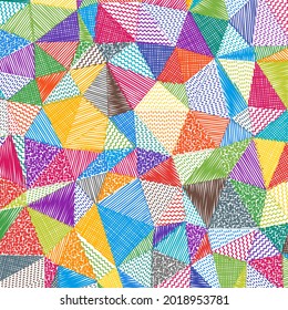 Low poly sketch background. Astonishing square pattern. Trendy abstract background. Vector illustration.