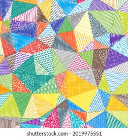 Low poly sketch background. Astonishing square pattern. Powerful abstract background. Vector illustration.