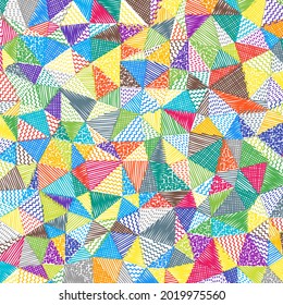 Low poly sketch background. Astonishing square pattern. Elegant abstract background. Vector illustration.