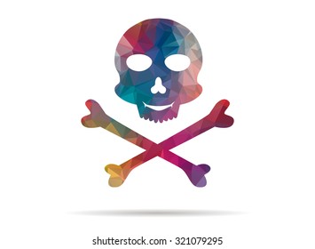 low poly skull
