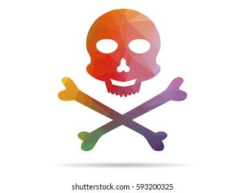 low poly skull