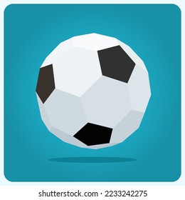 Low-Poly-Fußballball-Bild. mehrstimmiger Ball auf Vektorgrafik
