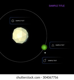 Low poly solar system. Vector illustration.