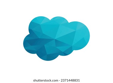 Low Poly and Solid Cloud logo design, Vector design template