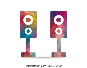 low poly speaker icon