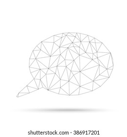 Low poly speech bubble on the white background. Eps 10 vector file.