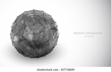 Low poly sphere abstract 3d polygon shape design