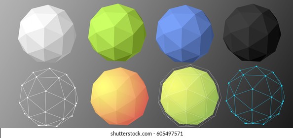 Low Poly Sphere Based On Triangles Elements