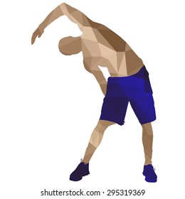 Low poly sport man on white background.