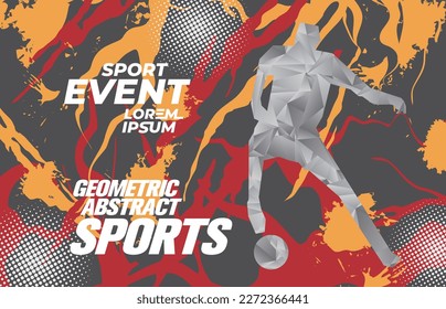 Poster oder Cover-Design für Sportler mit niedriger Poly