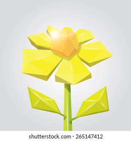 low poly spring flower. flower background. flower logo design element
