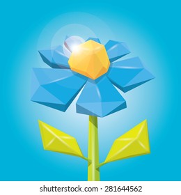 low poly spring flower. flower background. flower logo design element