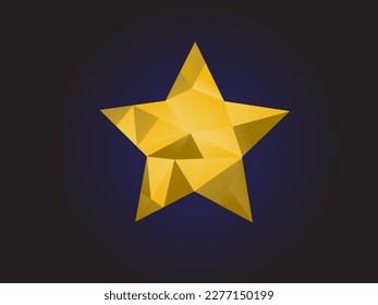 Low poly Star , Gold star Vector