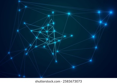 Low Poly Star Icon Background - Abstract Geometric Design with Vibrant Colors, Modern Stellar Symbol, and Creative Digital Artwork for Cosmic, Space, and Night Sky Themes