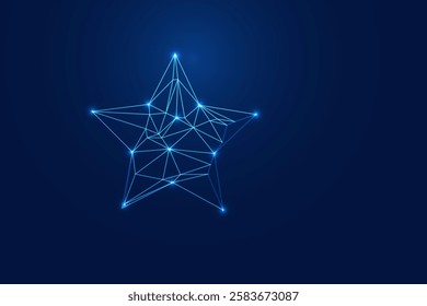 Low Poly Star Icon Background - Abstract Geometric Design with Vibrant Colors, Modern Stellar Symbol, and Creative Digital Artwork for Cosmic, Space, and Night Sky Themes