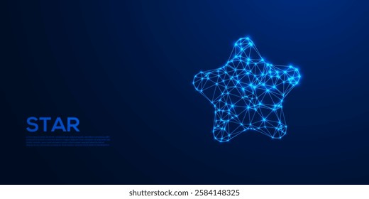 Low Poly Star Icon Background - Abstract Geometric Design with Vibrant Colors, Modern Stellar Symbol, and Creative Digital Artwork for Cosmic, Space, and Night Sky Themes