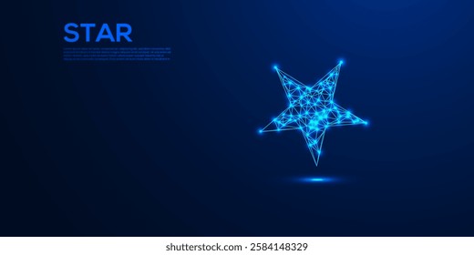 Low Poly Star Icon Background - Abstract Geometric Design with Vibrant Colors, Modern Stellar Symbol, and Creative Digital Artwork for Cosmic, Space, and Night Sky Themes