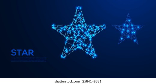 Low Poly Star Icon Background - Abstract Geometric Design with Vibrant Colors, Modern Stellar Symbol, and Creative Digital Artwork for Cosmic, Space, and Night Sky Themes