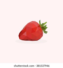 Low Poly Strawberry, Fruit