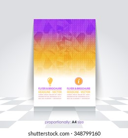 Low Poly Style A4 Flyer. Cover Design, Corporate Leaflet, Brochure Template 
