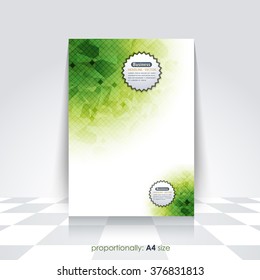 Low Poly Style A4 Flyer. Cover Design, Corporate Leaflet, Brochure Template 