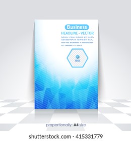 Low Poly Style A4 Flyer. Cover Design, Corporate Leaflet, Brochure Template 