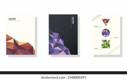 Low poly style background set, vector asset
