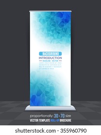 Low Poly Style Blue Colors Roll-Up Banner Design
