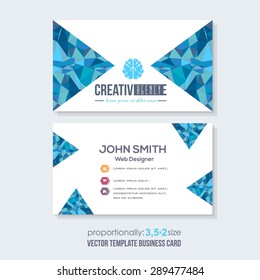 Low Poly Style Business Cards Design