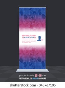 Low Poly Style Colorful Roll-Up Banner Design