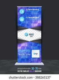 Low Poly Style Colorful Roll-Up Banner Design