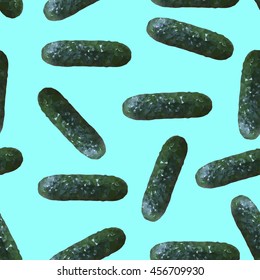 low poly style cucumber pattern. organic,natural food. isolated vector illustration.