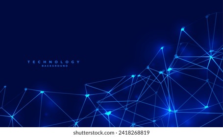 low poly style digital web mesh techno wallpaper for network connection vector